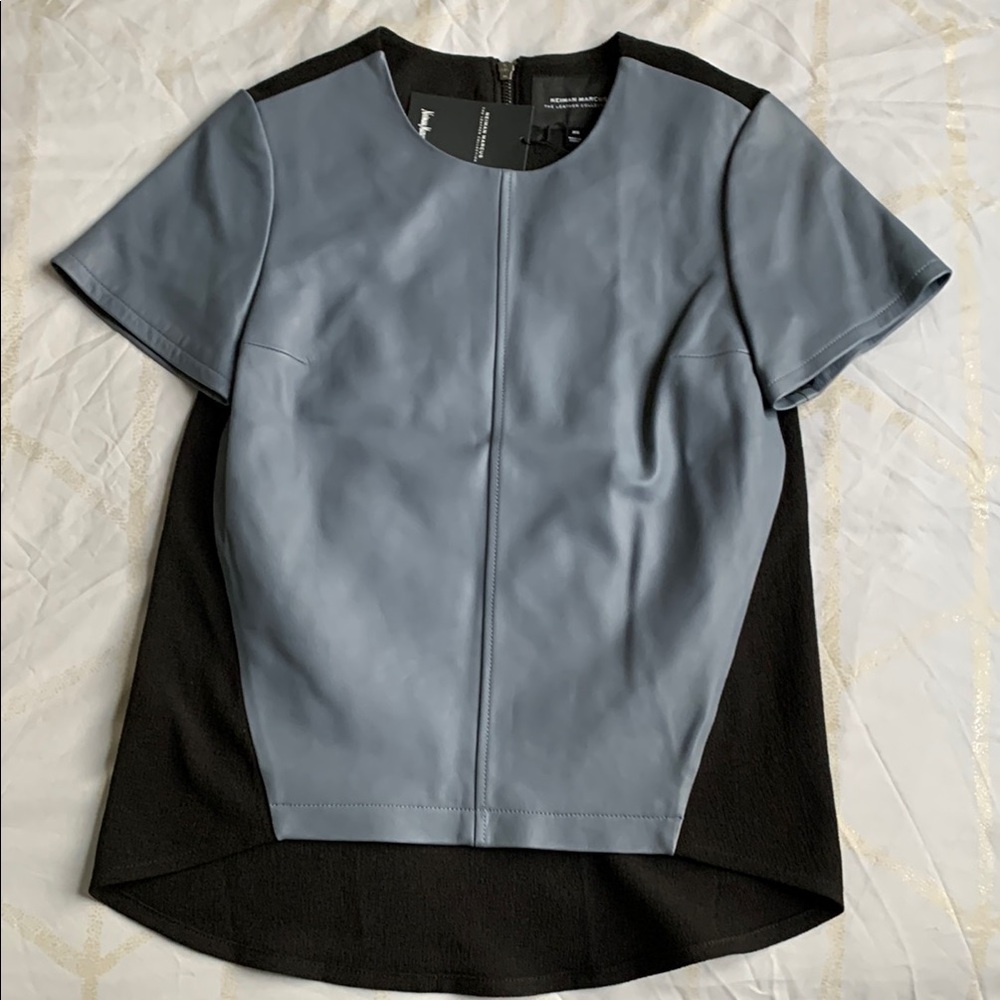 Neiman Marcus Blue and Black Top